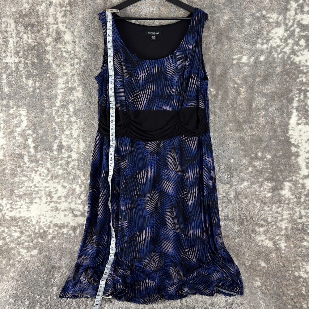 Perceptions Plus Size 22w Abstract Midi Shift Dre… - image 2